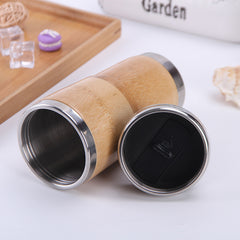 Natural bamboo vacuum flask