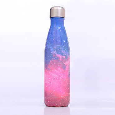 Best Selling New Starry Sky Galaxy Coke Bottle Stainless Steel Vacuum Flask Creative Gradient Color Handy Cup - One Red Hill