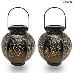 Cross-Border E-Commerce New Solar Wrought Iron Hanging Lamp Outdoor Garden Lamp Waterproof Villa Decoration Chandelier Landscape Lantern