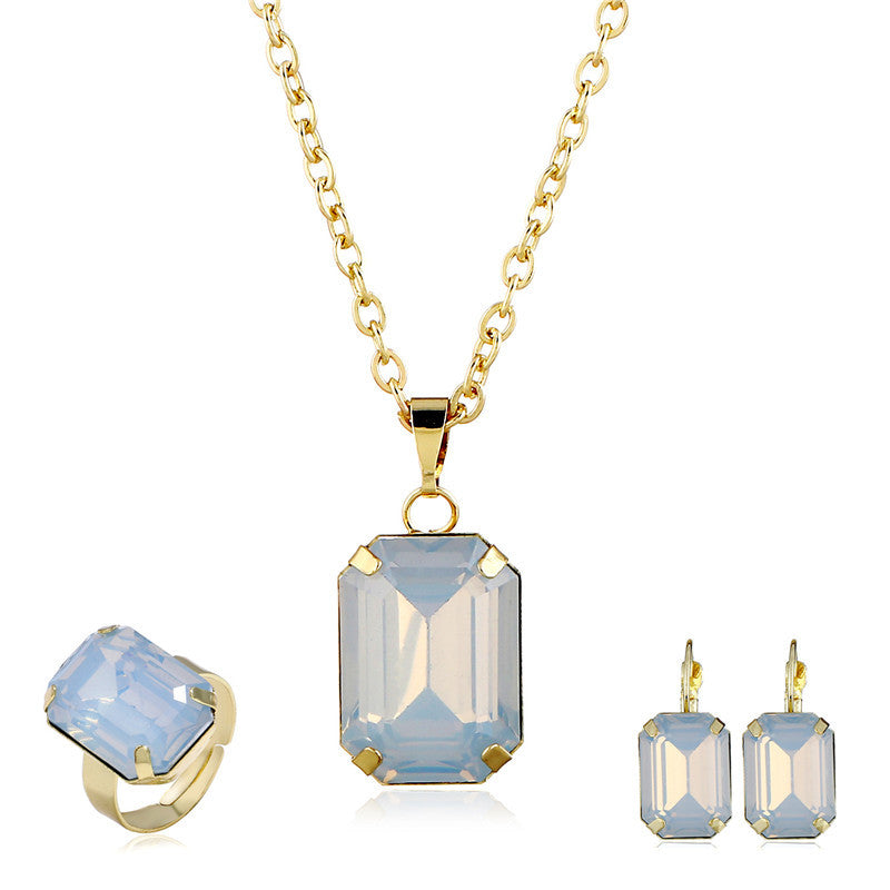 Bridal jewelry European and American jewelry set - One Red Hill