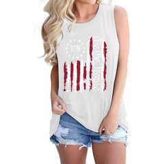Women's Independence Day Round Neck Sleeveless Vest T-shirt