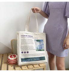 Art And Art Oil Painting Leisure All-match Large-capacity One-shoulder Canvas Bag