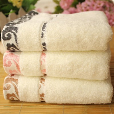 High quality pure cotton crepe-free jacquard Xiangyun thickening face towel - One Red Hill