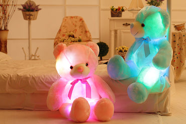 Creative Light Up LED Teddy Bear Stuffed Animals Plush Toy Colorful Glowing Christmas Gift For Kids Pillow - One Red Hill
