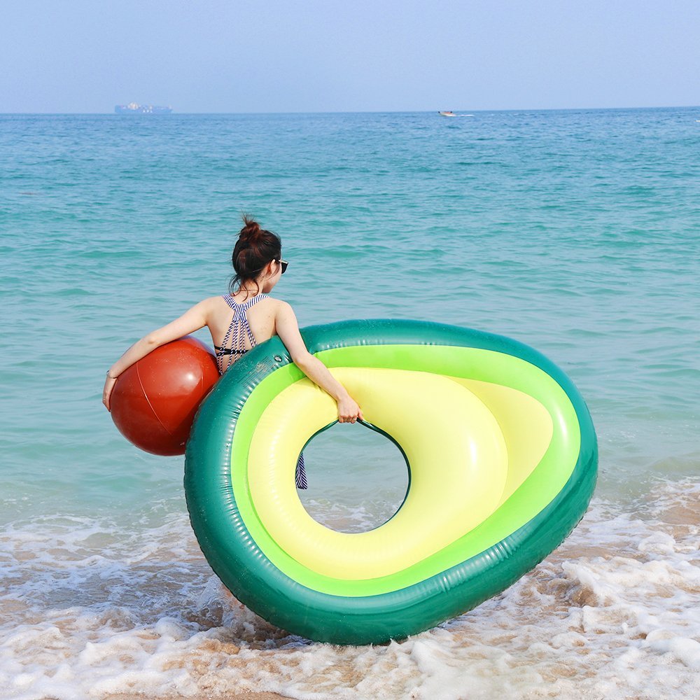 Inflatable Giant Avocado Pool Float Pool Swimming Float Swimming Ring Pool Circle Party Buoy Toy - One Red Hill
