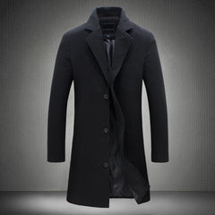 2023 Autumn Mens Solid Color Casual Business Woolen Coats