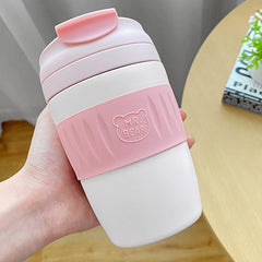 Simple And High-value Stainless Steel Vacuum Flask With Straw