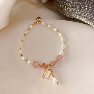 Transfer Flourishing Peach Blossom Baroque Pearl Bracelet - One Red Hill