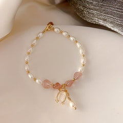 Transfer Flourishing Peach Blossom Baroque Pearl Bracelet - One Red Hill