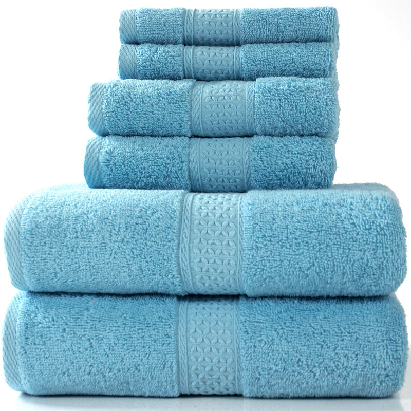Home Simple Cotton Absorbent Towel Bath Towel 6-Piece Set - One Red Hill