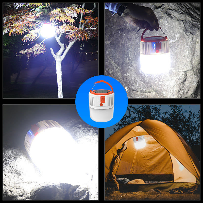 Outdoor LED solar rechargeable lamp - One Red Hill