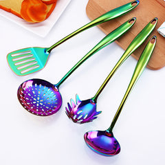 Rainbow Kitchen Tools Cooking Utensils Restaurant Cookware Kitchenware Set Soup Ladle Colander Spoon Slotted Turner - One Red Hill