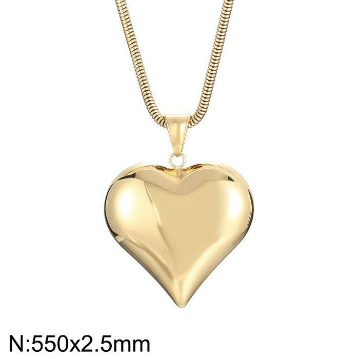 Gold Sliver Hollow Heart-shaped Necklace Ins Simple Versatile Personalized Love Necklace For Women's Jewelry Valentine's Day - One Red Hill