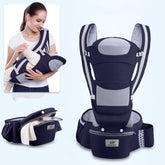 Ergonomic Baby Carrier Infant Baby Hipseat Carrier 3 In 1 Front Facing Ergonomic Kangaroo Baby Wrap Sling - One Red Hill
