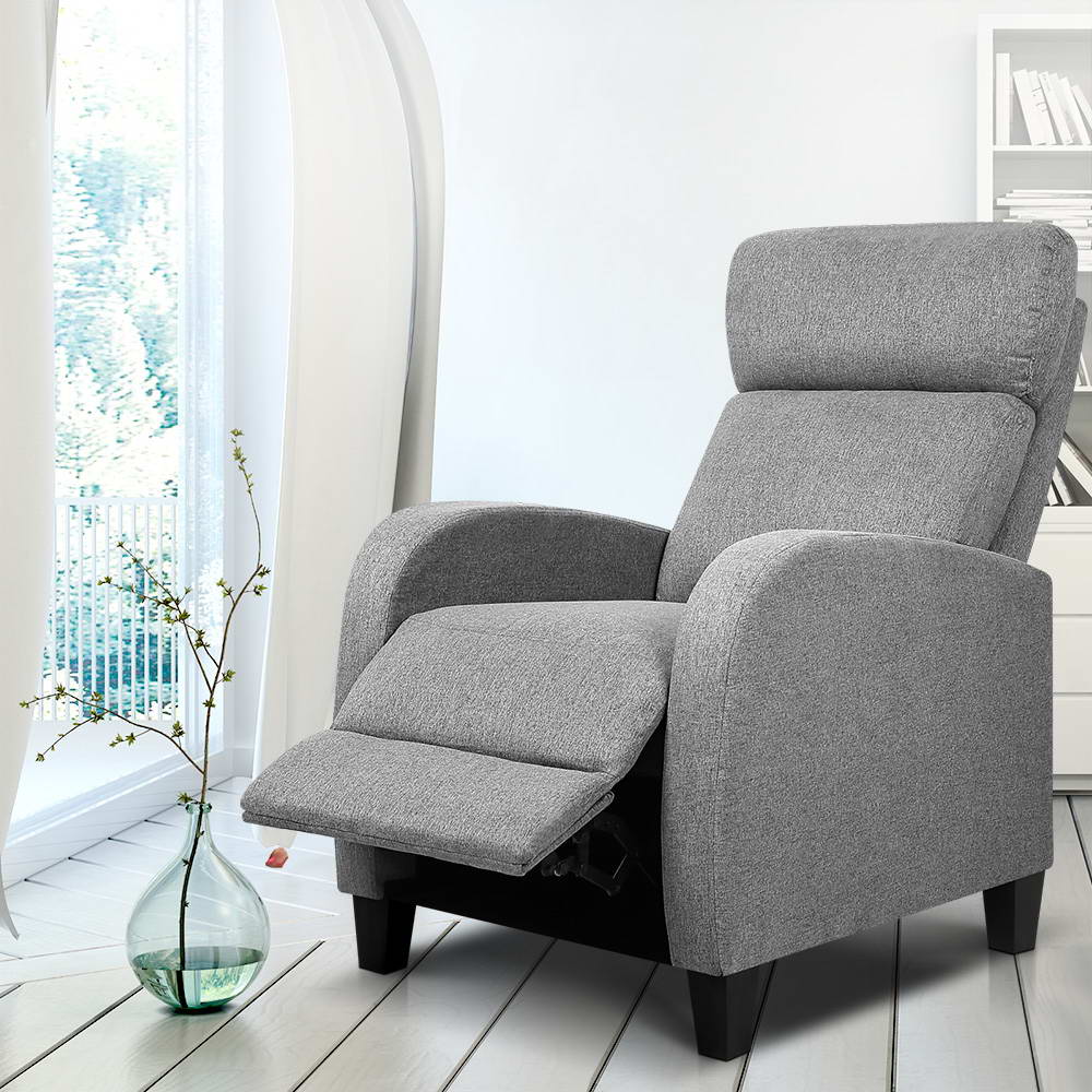 Artiss Fabric Reclining Armchair - Grey - One Red Hill