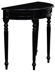 Huntley Turn Leg Half Round Sofa Table (Black)