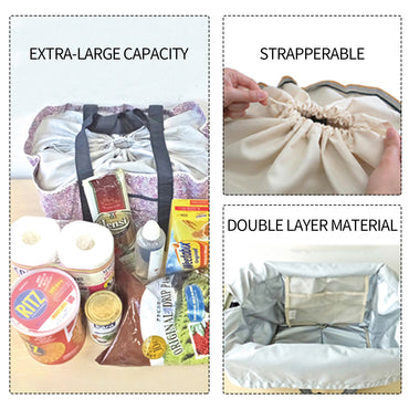 Large Supermarket Shopping Bag Eco Grocery Shoulder Bag Tote Foldable Reusable - One Red Hill