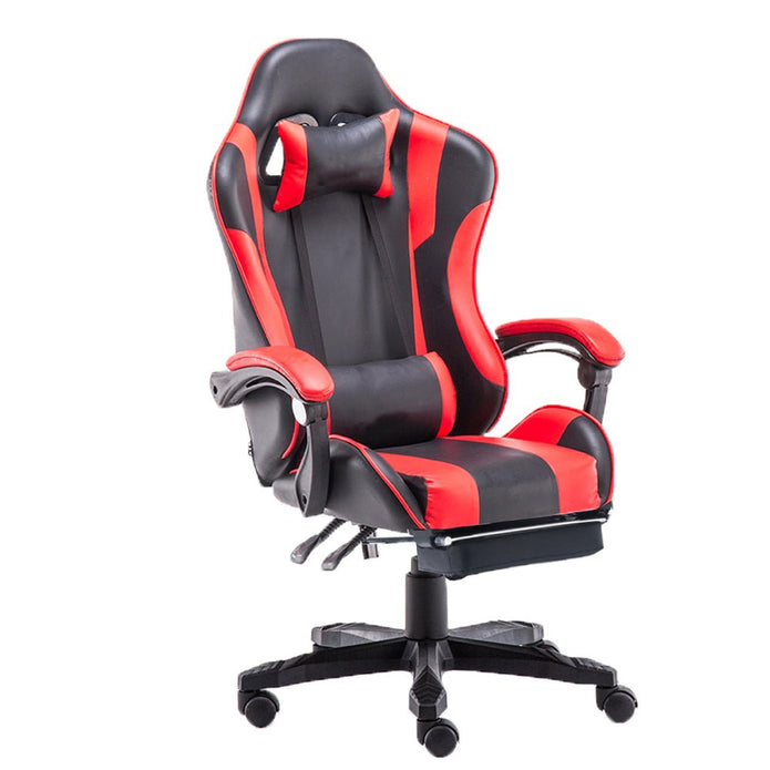 Gaming Chair Office Computer Seating Racing PU Executive Racer Recliner Large Black White - One Red Hill