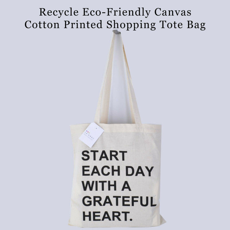 4 pcs Recyclable Eco-friendly Tote Canvas Cotton Printed Shopping Bags - One Red Hill