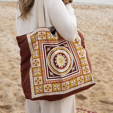 J Elliot Home Kasbah Cotton Tote Shopping Bag 40.5x43x10cm Pink - One Red Hill