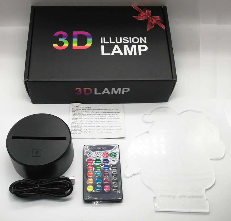 Puppy Colorful 3D Small Night Lamp Touch Remote Control 3D Visual Light - One Red Hill