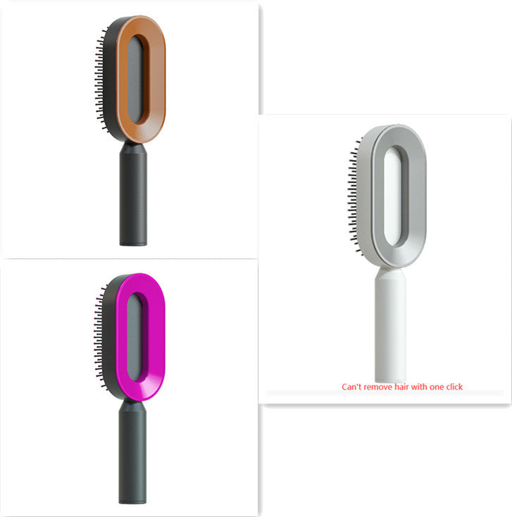 Self Cleaning Hair Brush For Women One-key Cleaning Hair Loss Airbag Massage Scalp Comb Anti-Static Hairbrush - One Red Hill