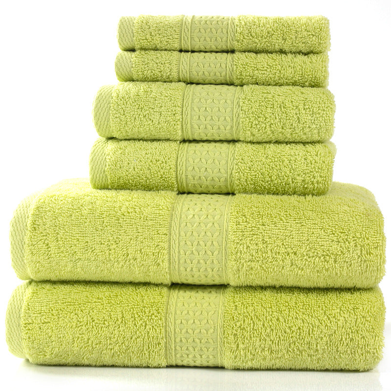 Home Simple Cotton Absorbent Towel Bath Towel 6-Piece Set - One Red Hill