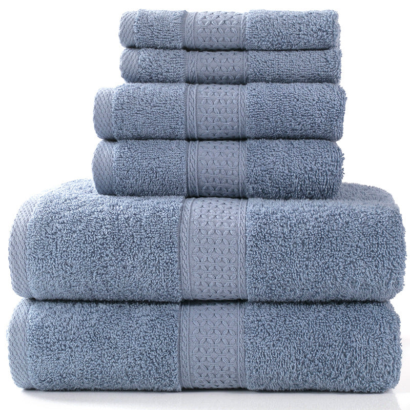 Home Simple Cotton Absorbent Towel Bath Towel 6-Piece Set - One Red Hill