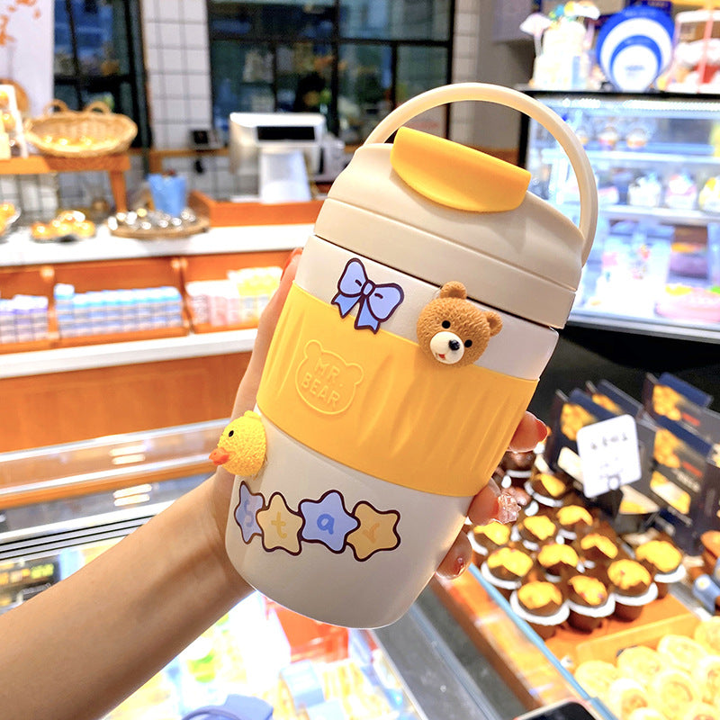 Simple And High-value Stainless Steel Vacuum Flask With Straw