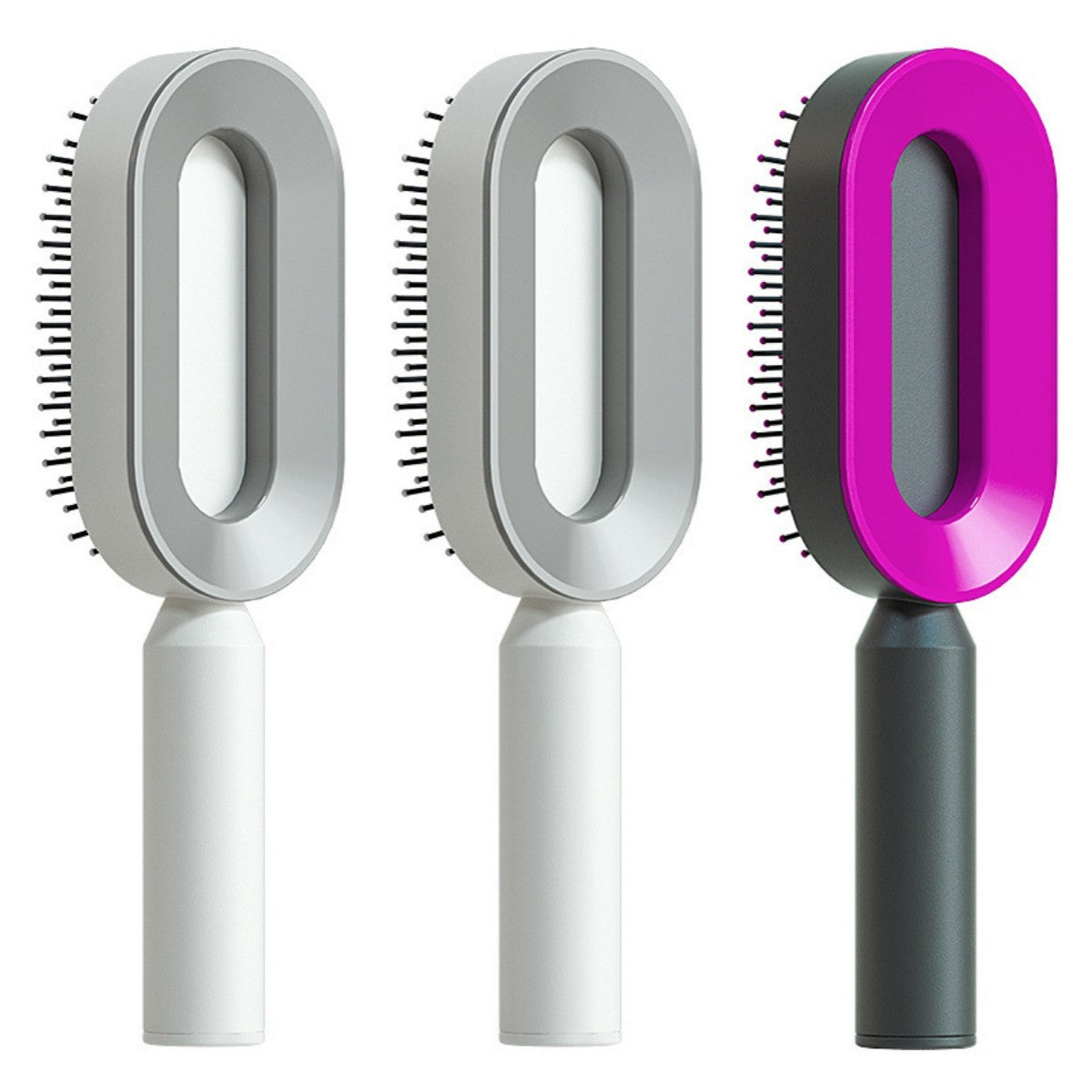 Self Cleaning Hair Brush For Women One-key Cleaning Hair Loss Airbag Massage Scalp Comb Anti-Static Hairbrush - One Red Hill