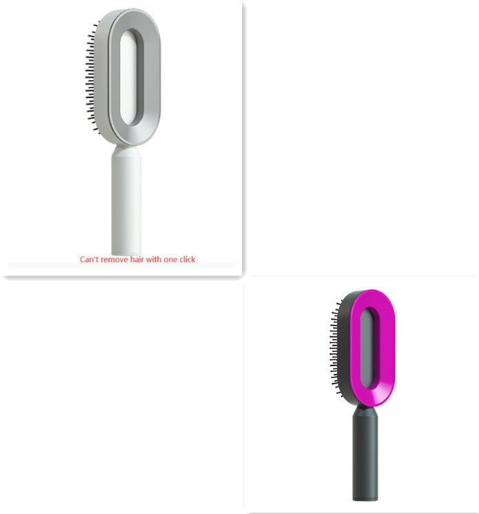 Self Cleaning Hair Brush For Women One-key Cleaning Hair Loss Airbag Massage Scalp Comb Anti-Static Hairbrush - One Red Hill