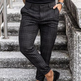 Plaid Print Pants Men'