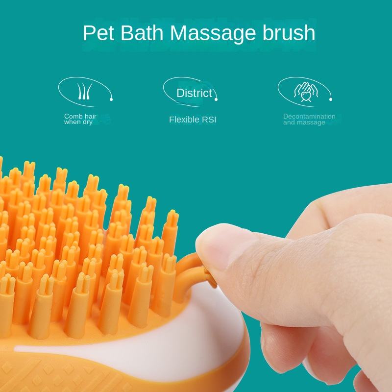 -1 Pet SPA Massage Comb Soft Silicone Pets Shower Hair Grooming Comb