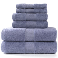 Home Simple Cotton Absorbent Towel Bath Towel 6-Piece Set - One Red Hill