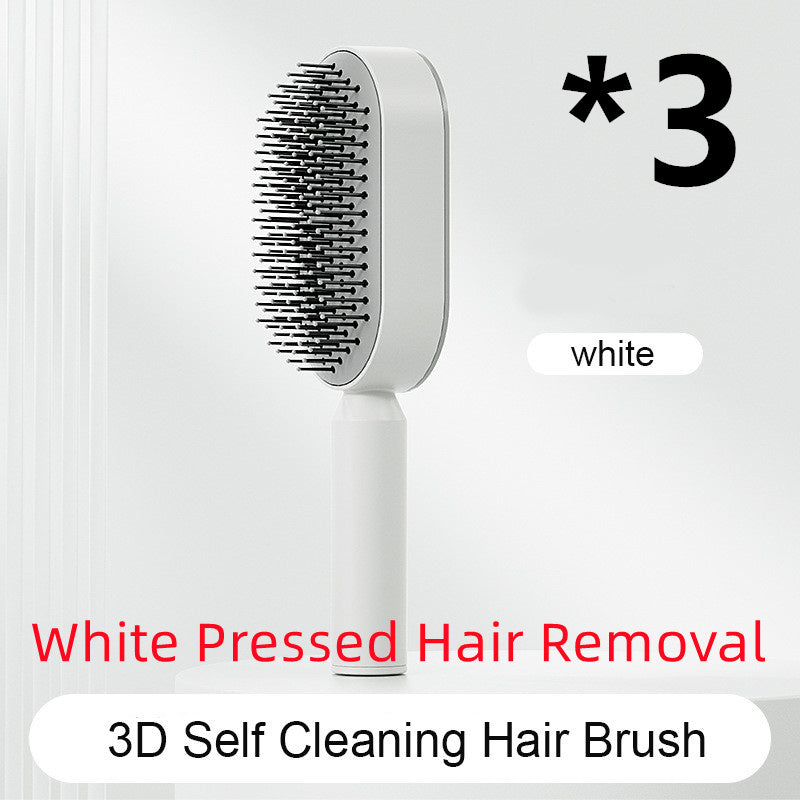 Self Cleaning Hair Brush For Women One-key Cleaning Hair Loss Airbag Massage Scalp Comb Anti-Static Hairbrush - One Red Hill