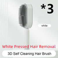 Self Cleaning Hair Brush For Women One-key Cleaning Hair Loss Airbag Massage Scalp Comb Anti-Static Hairbrush - One Red Hill