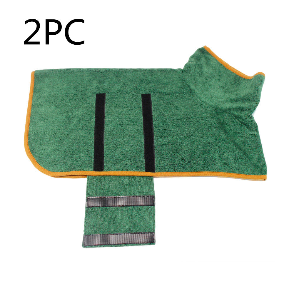Absorbent Pet Bathrobe With Waist-wrapped Microfiber - One Red Hill