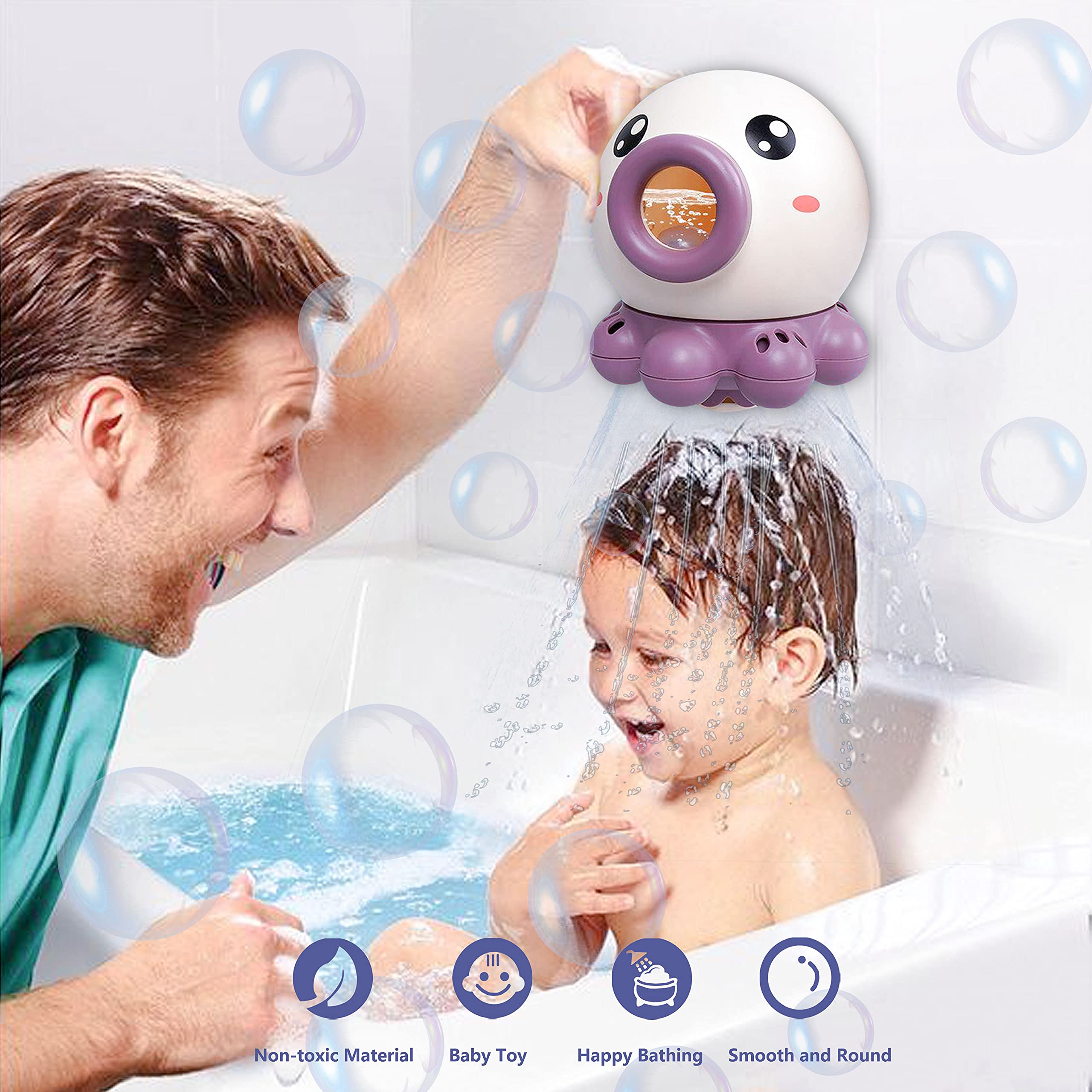 Octopus Fountain Bath Toy Water Jet Rotating Shower Bathroom Toy Summer Water Toys Sprinkler Beach Toys Kids Water Toys - One Red Hill