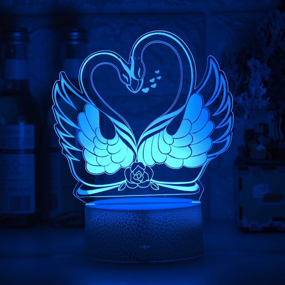 Colorful Touch Remote Control LED Swan-shaped Table Lamp - One Red Hill