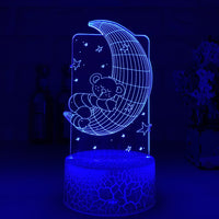 Remote Control Touch 3D LED Night Light - One Red Hill