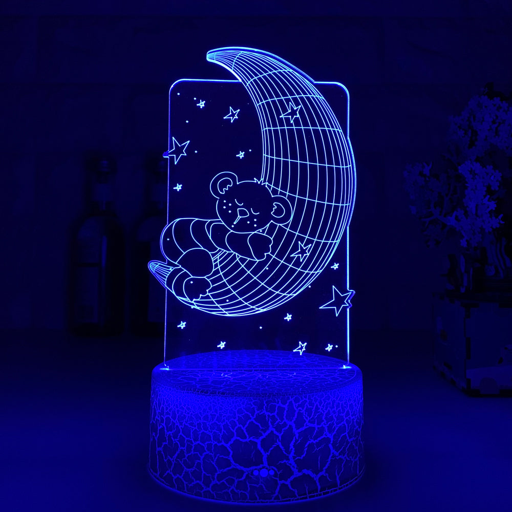 Remote Control Touch 3D LED Night Light - One Red Hill