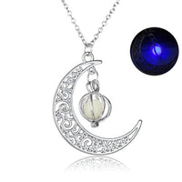 Fashion Moon Natural Glowing Stone Healing Necklace Women Gift Charm Luminous Pendant Necklace Jewelry - One Red Hill