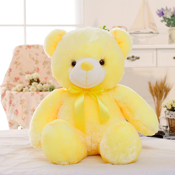 Creative Light Up LED Teddy Bear Stuffed Animals Plush Toy Colorful Glowing Christmas Gift For Kids Pillow - One Red Hill
