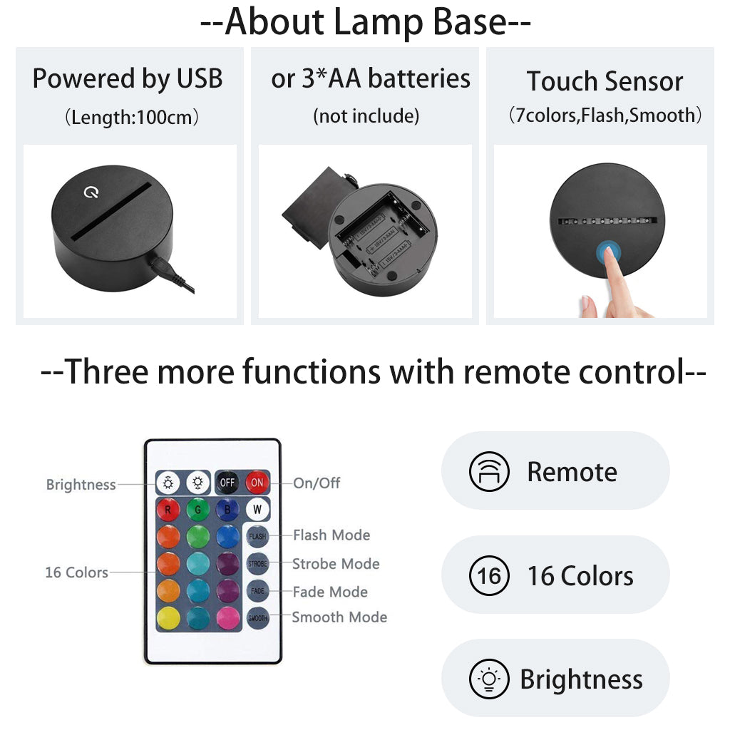 Colorful touch remote control LED visual light - One Red Hill