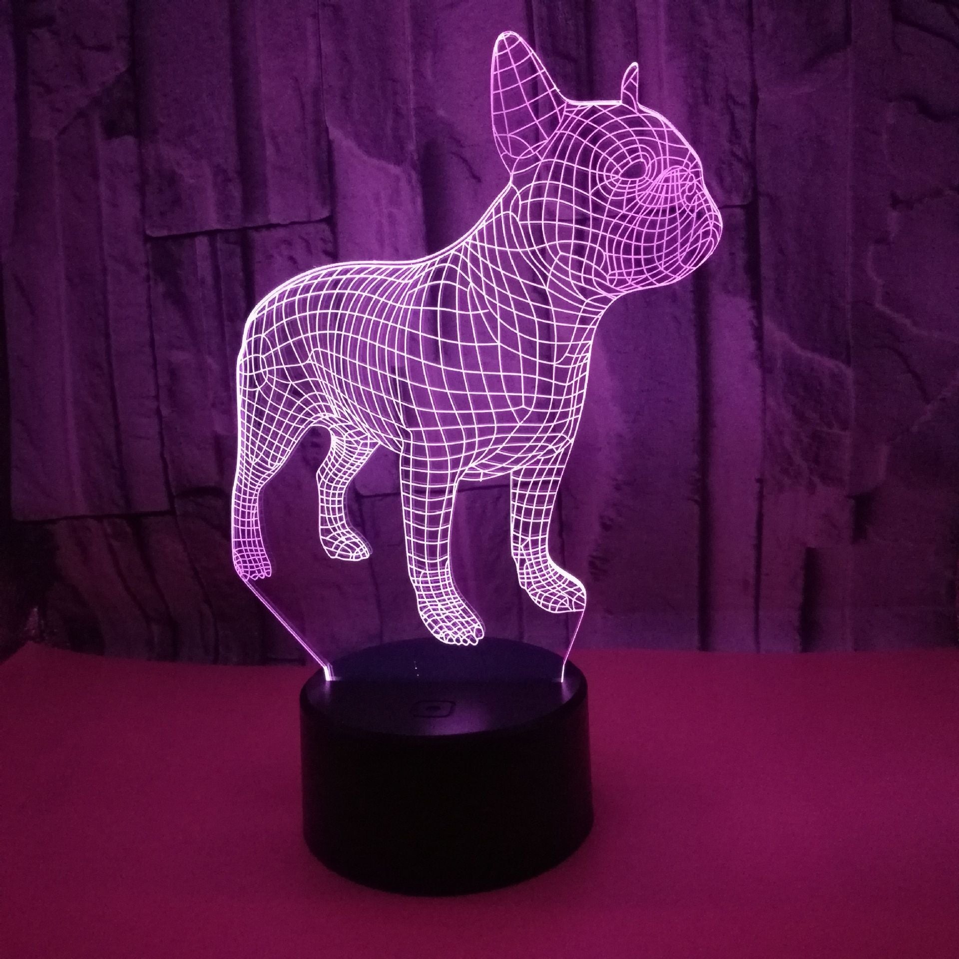Puppy Colorful 3D Small Night Lamp Touch Remote Control 3D Visual Light - One Red Hill
