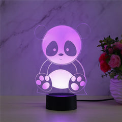 Panda 3 touch remote control seven color night light - One Red Hill
