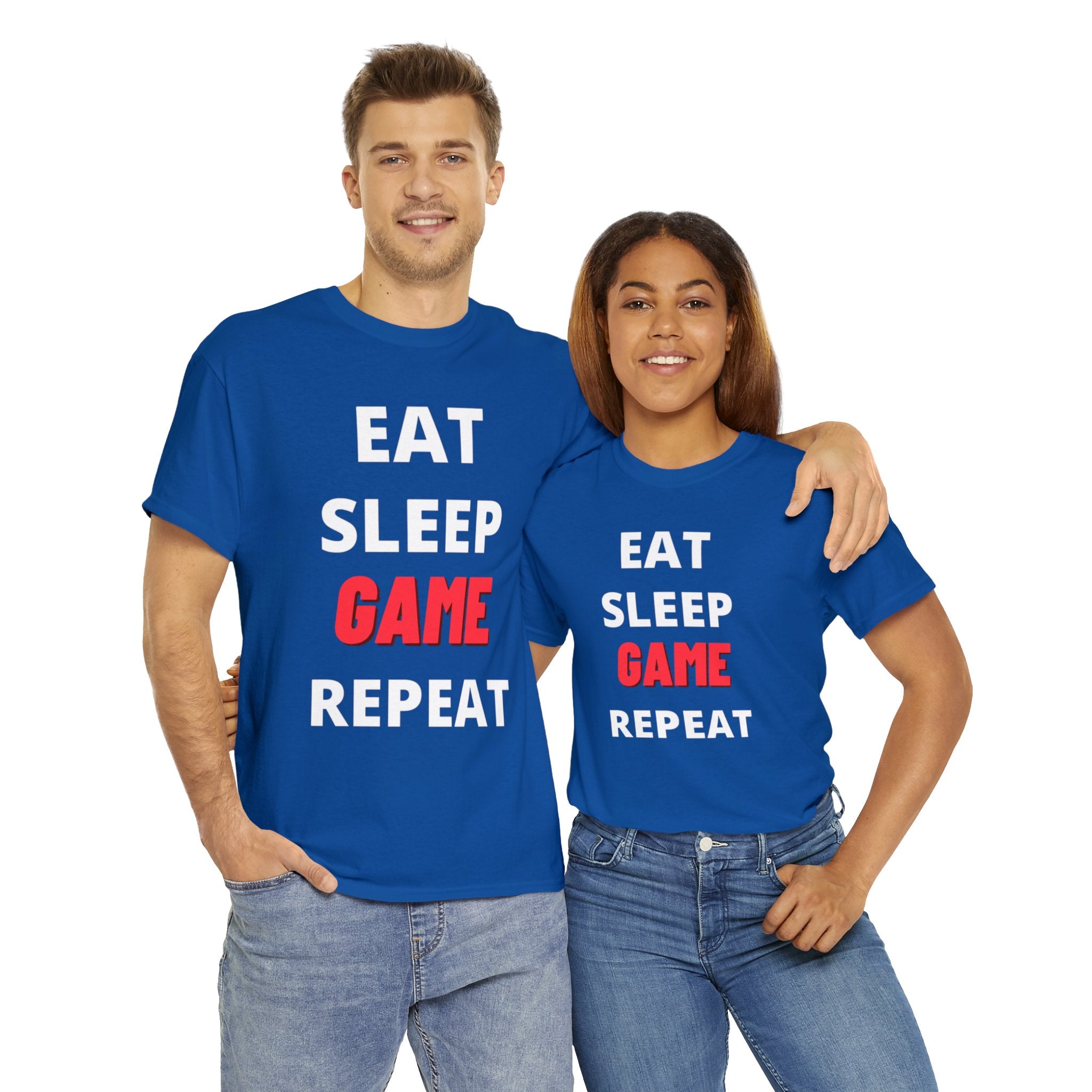 Eat - Sleep - GAME - Repeat.    Unisex Heavy Cotton Tee T-Shirt - One Red Hill