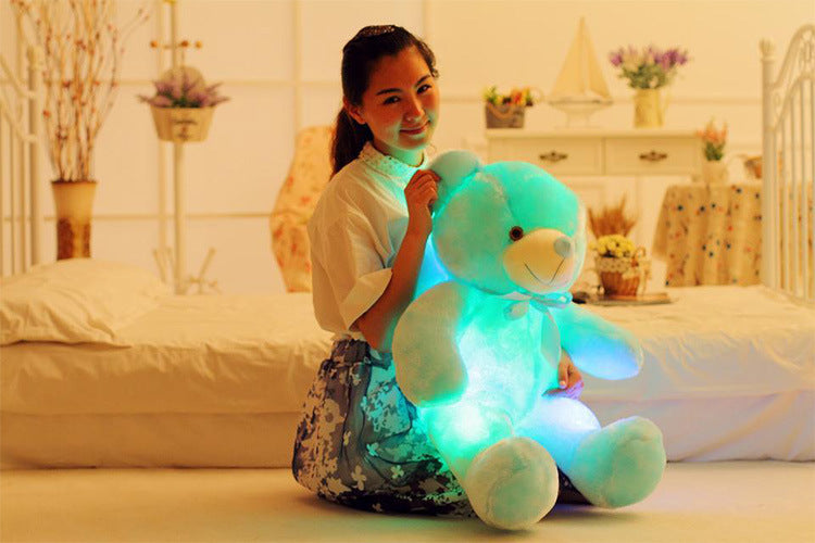 Creative Light Up LED Teddy Bear Stuffed Animals Plush Toy Colorful Glowing Christmas Gift For Kids Pillow - One Red Hill