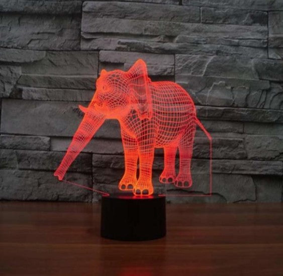 Colorful touch remote control 3D desk lamp - One Red Hill