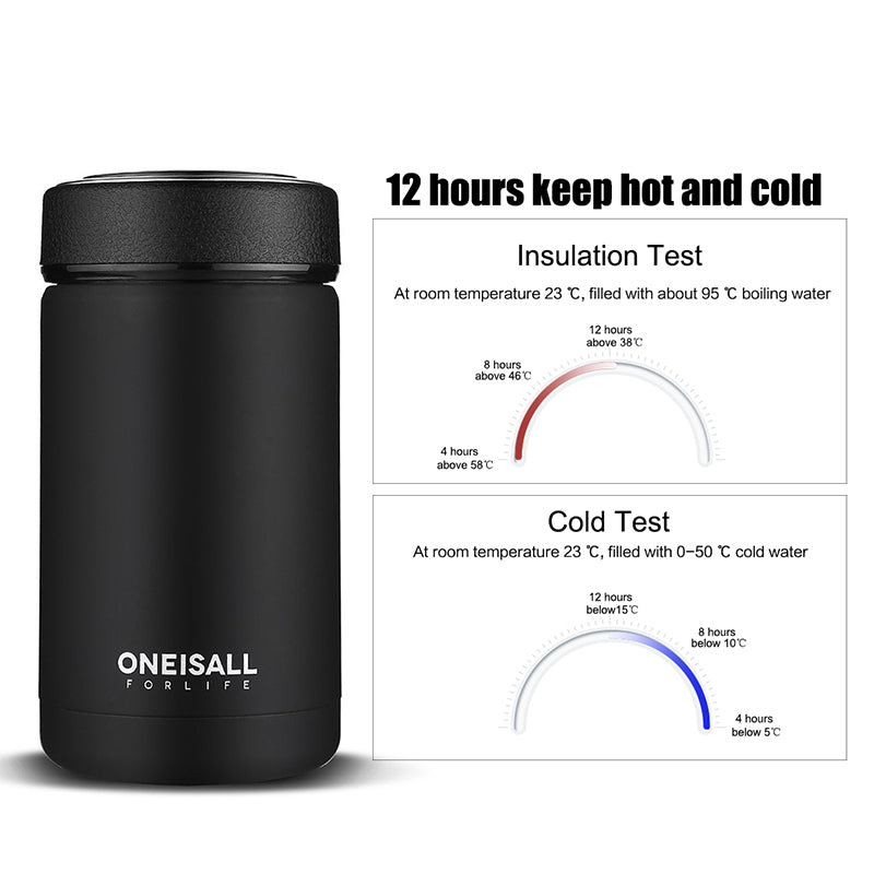 ONE IS ALL Men Gift Bottles 400ml Insulated Cup 304 Stainless Steel Mug Water Bottle Vacuum Flask Coffee Wine Mug - One Red Hill